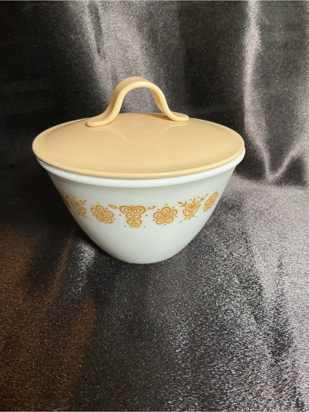 Vintage Ceramic Corelle Butterfly Gold Sugar Bowl with Lid